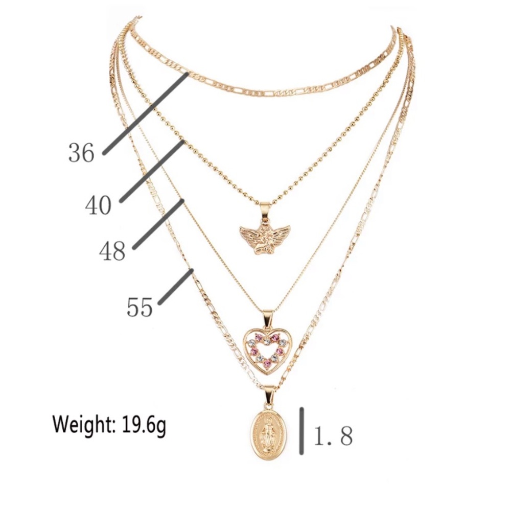 LAST ONE!  gold angel heart mary necklace ✰ - Picture 2 of 5